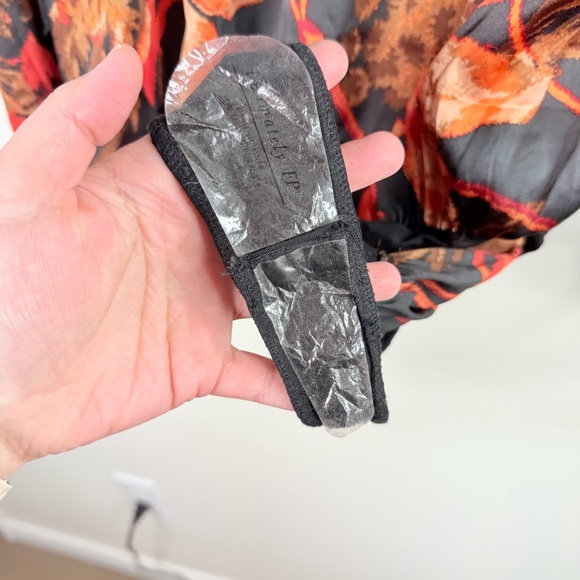 Free People Black And Orange Floral Bodysuit - Picture 9 of 12